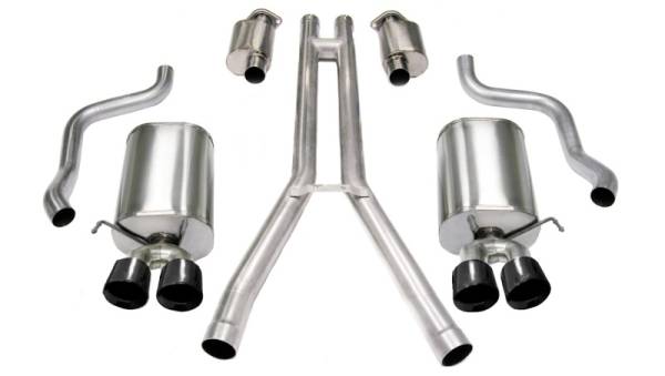 Corsa Performance - Corsa 04-08 Cadillac XLR 4.6L 25in Cat-Back Dual Rear w Twin 35in Black Pro-Series Tips - 14156BLK