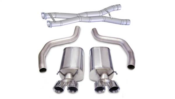 Corsa Performance - Corsa 12-13 Chevrolet Corvette C6 ZR1 Sport Cat-Back Dual Rear Exit w/ Twin 4.0in Pol Tips - 14164CB3