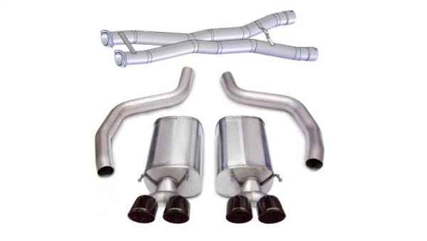 Corsa Performance - Corsa 06-13 Chevrolet Corvette C6 Z06 7.0L V8 Black Sport Cat-Back Exhaust - 14164CB3BLK