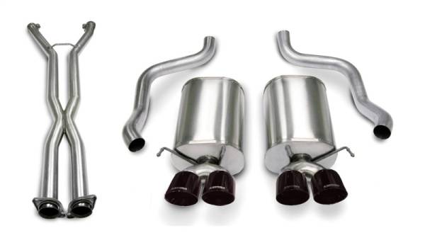 Corsa Performance - Corsa 07-08 Corvette 2.5in. Sport Series Cat-Back Dual Rear Exit with Twin 3.5in. BLK PVD Tips - 14169CB4BLK