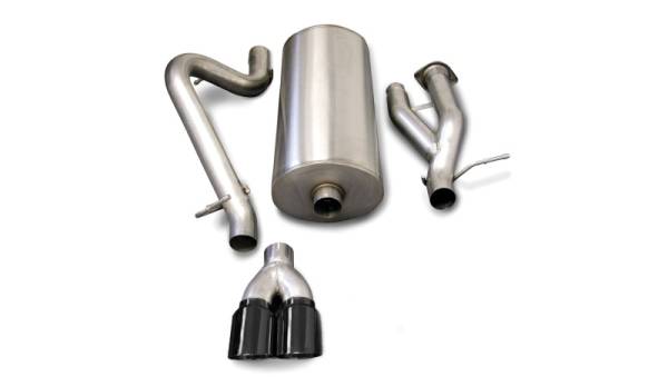 Corsa Performance - Corsa 03-06 Hummer H2 6.0L V8 Black Sport 3in Single Rear Twin 4in Tips Cat-Back Exhaust - 14216BLK