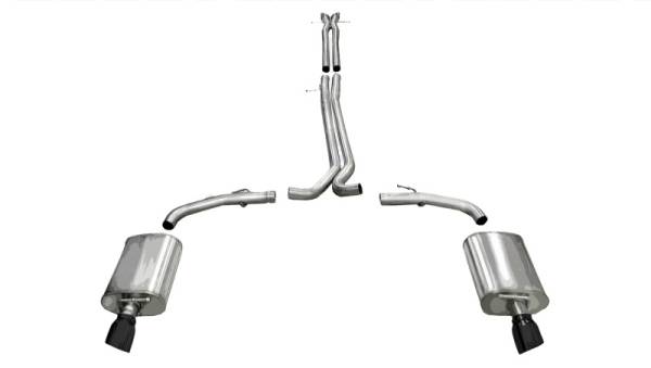 Corsa Performance - Corsa 10-13 Ford Taurus SHO 3.5L V6 Turbo Sport Cat-Back Exhaust w/ Dual 4in Black Tips - 14315BLK