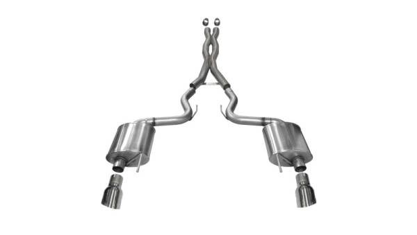 Corsa Performance - Corsa 2015 Ford Mustang GT 5.0 3in Cat Back Exhaust Polish Dual Tips (Sport) - 14332