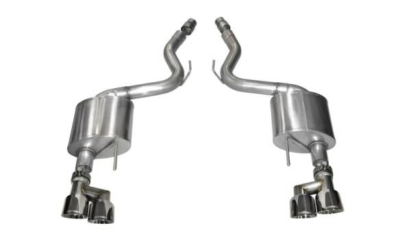 Corsa Performance - Corsa 15-16 Ford Mustang GT 5.0 3in Axle Back Exhaust Polish Quad Tips (Sport) - 14334