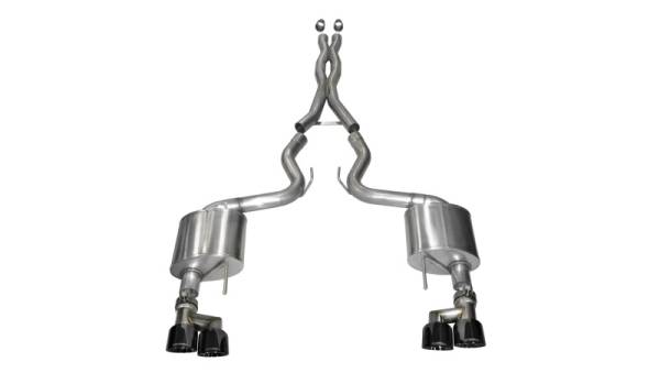 Corsa Performance - Corsa 15-16 Ford Mustang GT 5.0 3in Cat Back Exhaust Black Quad Tips (Xtreme) - 14335BLK