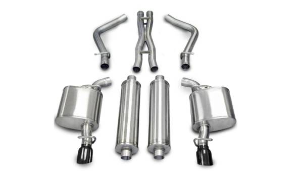 Corsa Performance - Corsa 05-10 Dodge Charger R/T 5.7L V8 Black Xtreme Cat-Back Exhaust - 14439BLK