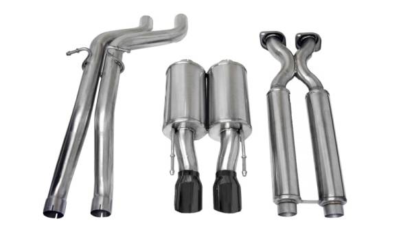 Corsa Performance - Corsa 06-10 Jeep Grand Cherokee 6.1L SRT-8 V8 Black Sport Cat-Back Exhaust - 14451BLK