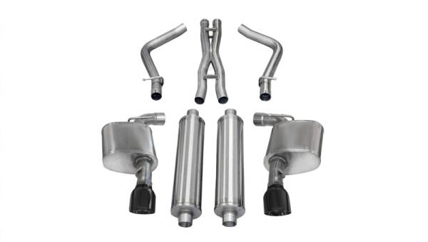 Corsa Performance - Corsa 12-13 Dodge Charger SRT-8 6.4L V8 Black Sport Cat-Back Exhaust - 14463BLK