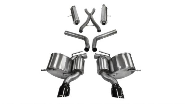 Corsa Performance - Corsa 12-14 Jeep Grand Cherokee 6.4L V8 Black Sport Cat-Back Exhaust - 14466BLK