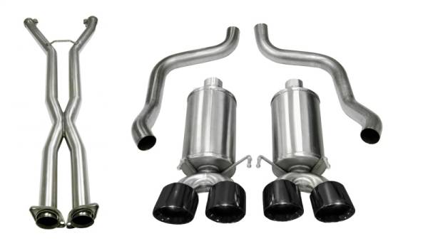 Corsa Performance - Corsa 09-13 Chevy Corvette 6.2L V8 2.5in Sport Cat-Back Dual Rear Exit w/Twin 4.0in Pol Pro-Ser Tips - 14470CBBLK