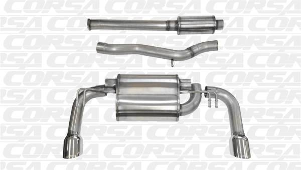 Corsa Performance - Corsa 08-14 Mitsubishi Lancer Evolution X Sedan 2.0L Polished Sport Dual Rear Cat-Back Exhaust - 14858