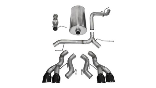 Corsa Performance - Corsa 12-13 Cadillac Escalade DUB 6.2L V8 Black Sport Cat-Back Exhaust - 14886BLK