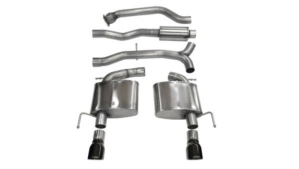 Corsa Performance - Corsa 13-14 Cadillac ATS Sedan 2.0L A/T Black Sport Dual Rear Cat-Back Exhaust - 14888BLK