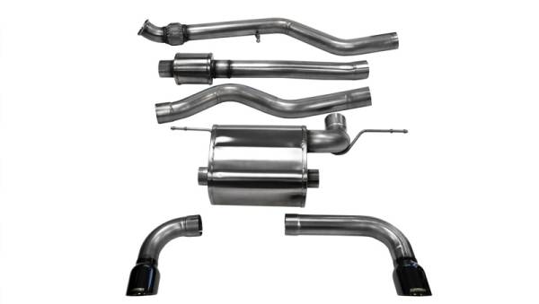 Corsa Performance - Corsa 12-14 BMW 335i Sedan RWD F30 3in Black Touring Dual Rear Single 3.5in Tip Cat-Back Exhaust - 14937BLK