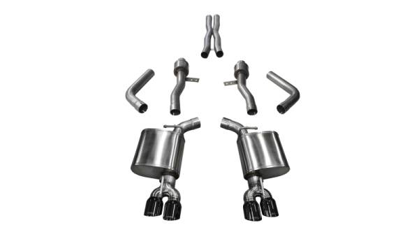 Corsa Performance - Corsa 15-17 Dodge Challenger Hellcat Dual Rear Exit Sport Exhaust w/ 3.5in Black Tips - 14987BLK