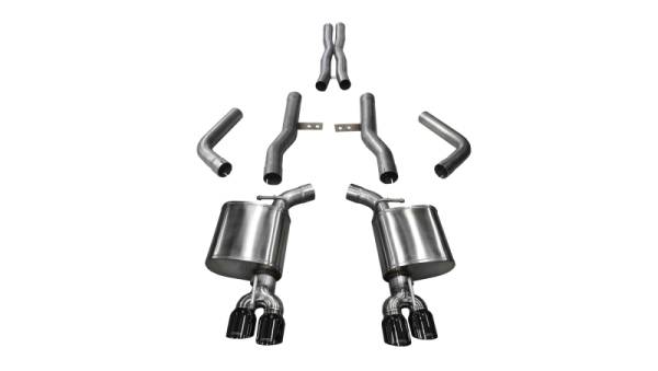 Corsa Performance - Corsa 15-17 Dodge Challenger Hellcat Dual Rear Exit Extreme Exhaust w/ 3.5in Black Tips - 14989BLK