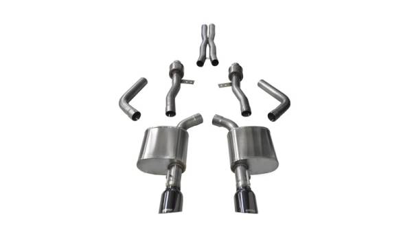 Corsa Performance - Corsa 15-16 Dodge Charger SRT / Scat Pack / R/T 6.4L Black Sport Cat-Back Exhaust - 14995BLK