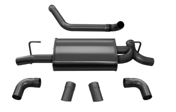 Corsa Performance - Corsa 18+ Jeep Wrangler JL 2.5in Dual Rear Turn Down Exit Black Sport Axle-Back Exhaust - 21013BLK