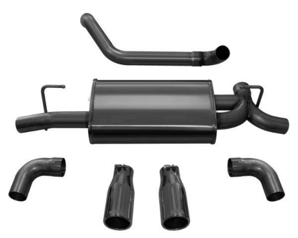 Corsa Performance - Corsa 18+ Jeep Wrangler JL 2.5in Dual Rear Exit Black Tips Sport Axle-Back Exhaust - 21014BLK