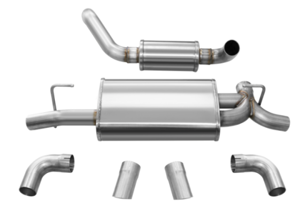 Corsa Performance - Corsa 18+ Jeep Wrangler JL 2.5in Dual Rear Turn Down Exit Touring Axle-Back Exhaust - 21015