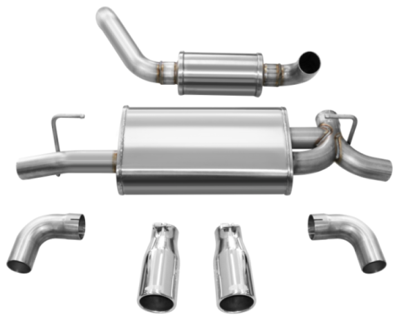 Corsa Performance - Corsa 18+ Jeep Wrangler JL 2.5in Dual Rear Exit Polished Tips Touring Axle-Back Exhaust - 21016