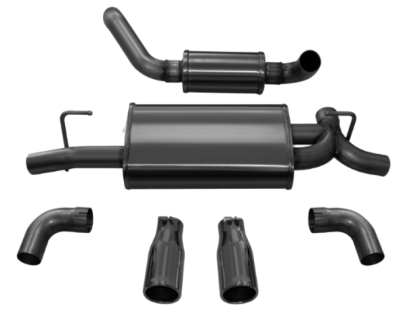 Corsa Performance - Corsa 18+ Jeep Wrangler JL 2.5in Dual Rear Exit Black Tips Touring Axle-Back Exhaust - 21016BLK