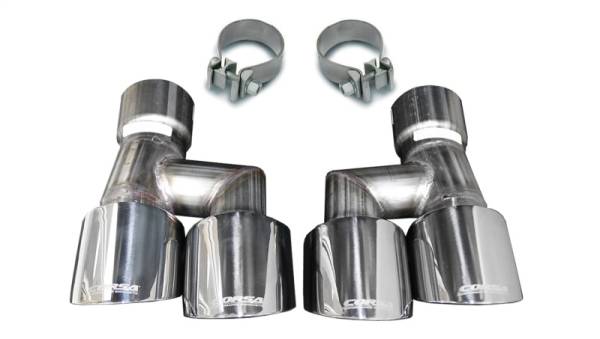 Corsa Performance - Corsa Twin 4.0in Polished Pro-Series Tip Kit (Clamps Included) - 21038