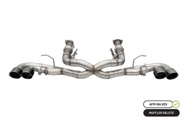 Corsa Performance - Corsa 2020 Corvette C8 3in Xtreme Cat-Back Exhaust 4.5in Blk Quad Tips - Integrates stock AFM Valve - 21102BLK