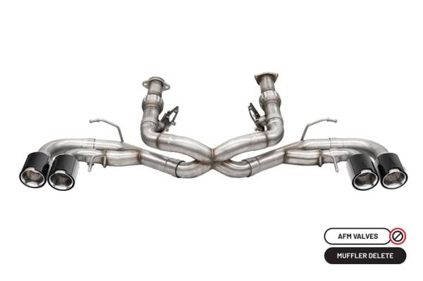 Corsa Performance - Corsa 20-23 Chevrolet Corvette C8 RWD 3in Track Cat-Back Delete Exhaust w/4.5in CF Polished Tips - 21104CF