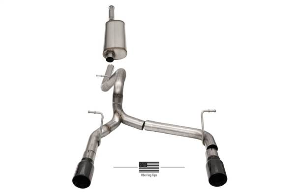 Corsa Performance - Corsa 18-21 Jeep Wrangler JLU 3.6L 2.75in Sport Cat-Back Exhaust w/ Black Tips - 21124BLKUSA