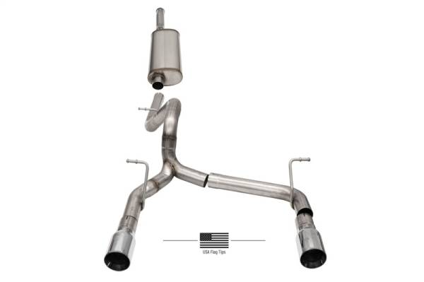 Corsa Performance - Corsa 18-21 Jeep Wrangler JLU 3.6L 2.75in Sport Cat-Back Exhaust w/ American Flag Tips - 21124USA