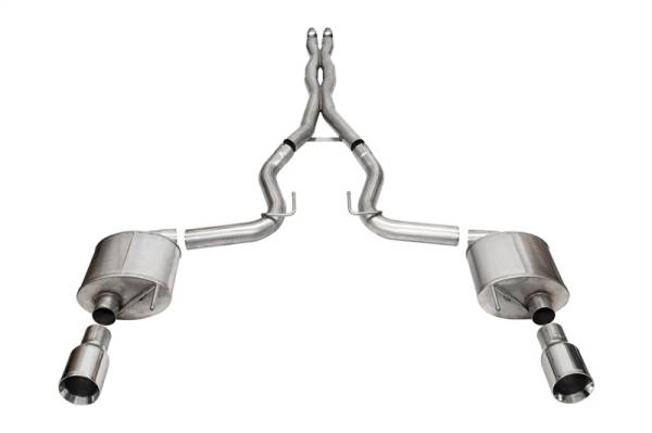 Corsa Performance - Corsa 2024 Ford MustangGT Sport Cat-Back Exhaust Sys. 3.0in Dual Rear Exit w/4.5in Straight Cut Tips - 21255