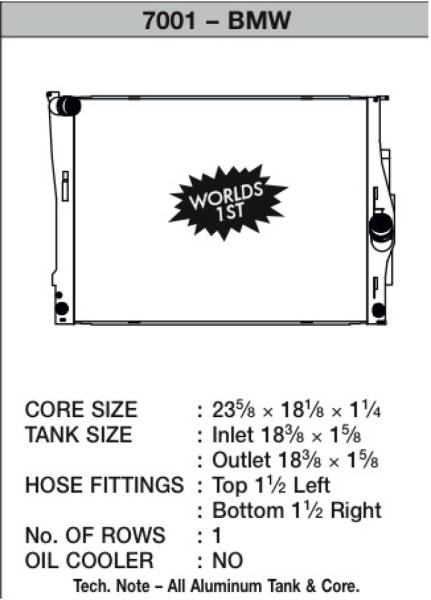 CSF - CSF 2006 BMW 325 / 07-09 BMW 328 / 06-10 BMW 330 / 09-10 BMW Z4 Radiator - 7001