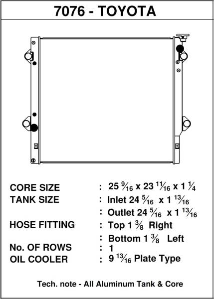 CSF - CSF 06-14 Toyota FJ Cruiser 4.0L / 03-09 Toyota 4Runner 4.0L / 2010 Toyota 4Runner 2.7L Radiator - 7076