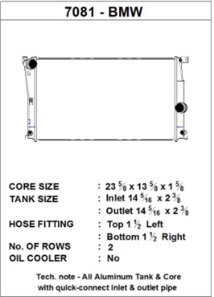 CSF - CSF BMW 2 Seires (F22/F23) / BMW 3 Series (F30/F31/F34) / BMW 4 Series (F32/F33/F36) A/T Radiator - 7081