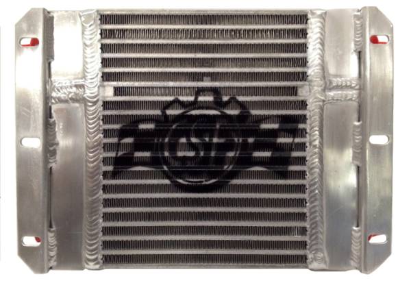 CSF - CSF Dual Fluid Bar & Plate HD Oil Cooler w/9in SPAL Fan (1/3 & 2/3 Partition) - 13.8in L x 10in H - 8026