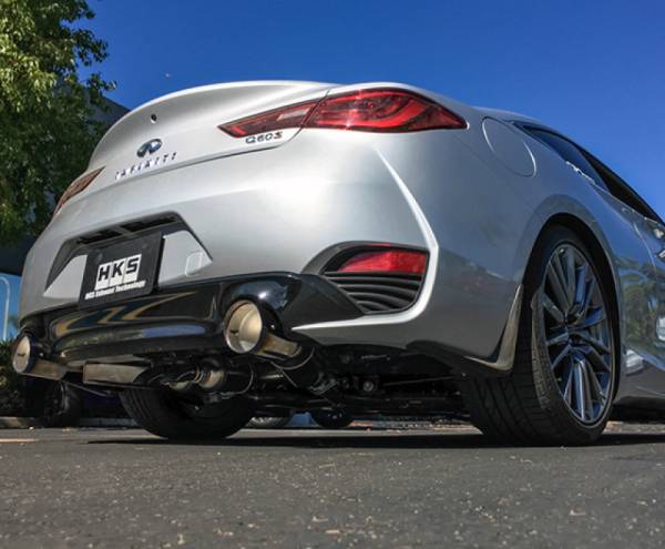 HKS - HKS 2017 Infiniti Q60 (RWD) Dual Hi-Power Titanium Tip Catback Exhaust - 31014-KN001