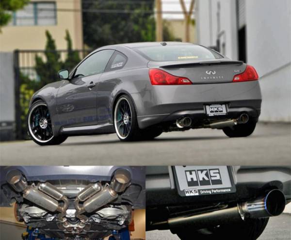 HKS - HKS 08 Infiniti G37 Coupe Dual Hi-Power Titanium Tip Catback Exhaust - 32009-BN003