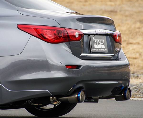 HKS - HKS Infiniti Q50 Hybrid VQ37 Dual Hi-Power Titanium Tip Catback Exhaust - 32009-KN001