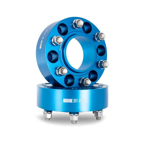 Mishimoto - Mishimoto Borne Off-Road Wheel Spacers - 6x139.7 - 93.1 - 35mm - M12 - Blue - BNWS-001-350BL