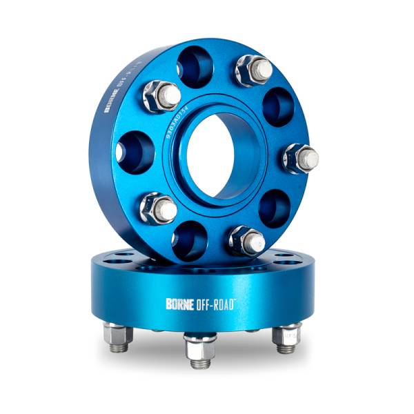 Mishimoto - Mishimoto Borne Off-Road Wheel Spacers - 5x127 - 71.6 - 38.1mm - M14 - Blue - BNWS-003-381BL