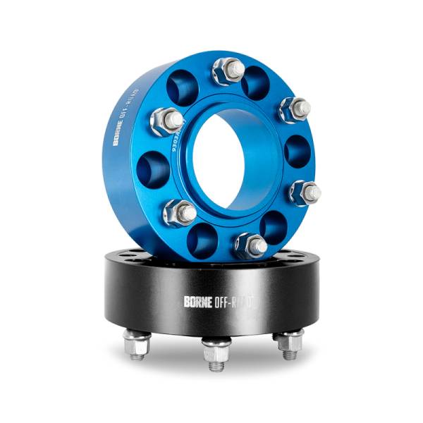 Mishimoto - Mishimoto Borne Off-Road Wheel Spacers - 6x139.7 - 106 - 25mm - M12 - Blue - BNWS-004-250BL