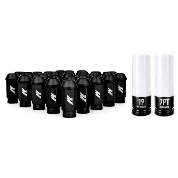 Mishimoto - Mishimoto Aluminum Locking Lug Nuts M12x1.5 27pc Set Black - MMLG-15-27LBK