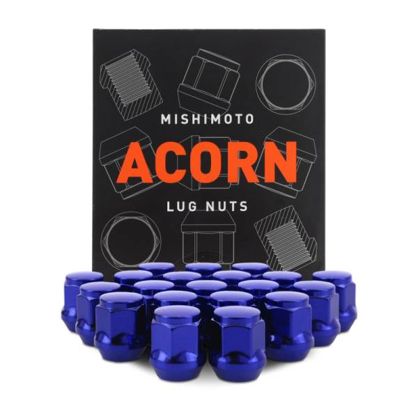 Mishimoto - Mishimoto Steel Acorn Lug Nuts M12 x 1.5 - 20pc Set - Blue - MMLG-AC1215-20BL