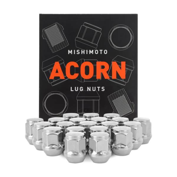 Mishimoto - Mishimoto Steel Acorn Lug Nuts M12 x 1.5 - 20pc Set - Chrome - MMLG-AC1215-20CH