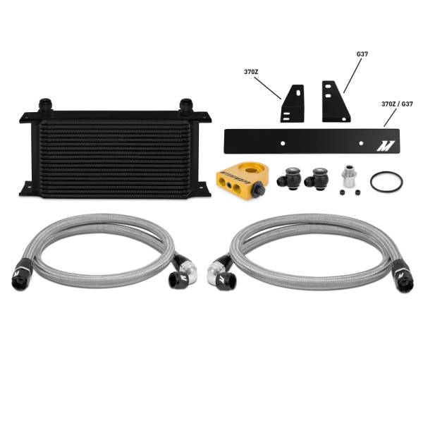 Mishimoto - Mishimoto 09-12 Nissan 370Z / 08-12 Infiniti G37 (Coupe Only) Thermostatic Oil Cooler Kit -  Black - MMOC-370Z-09TBK