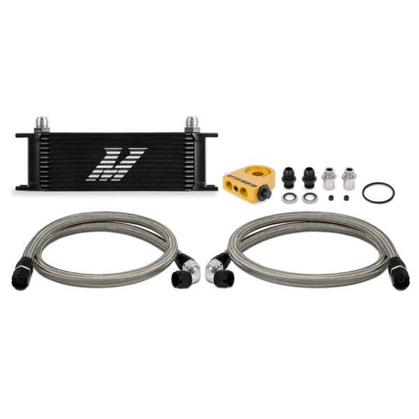 Mishimoto - Mishimoto Universal Thermostatic Oil Cooler Kit 13-Row Black - MMOC-U13TBK