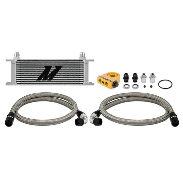 Mishimoto - Mishimoto Universal Thermostatic Oil Cooler Kit 13-Row Silver - MMOC-U13TSL