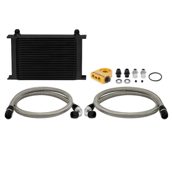 Mishimoto - Mishimoto Universal Thermostatic 25 Row Oil Cooler Kit (Black Cooler) - MMOC-UHTBK