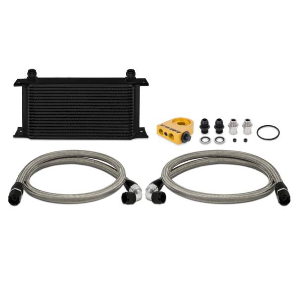 Mishimoto - Mishimoto Universal 19 RowThermostatic Oil Cooler Kit - Black - MMOC-ULTBK